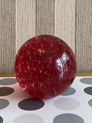 Buy Vintage Rose Red 10cm 4”Controlled Bubble Paperweight • 18£