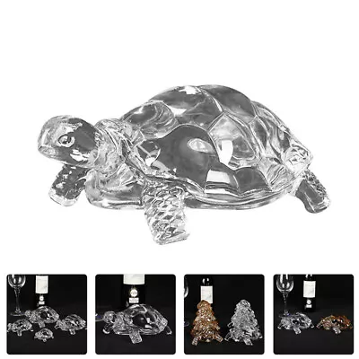 Buy  2 Pcs Tortoise Statue Glass Ornament Adornment Desktop Lucky Animal Ornaments • 14.99£