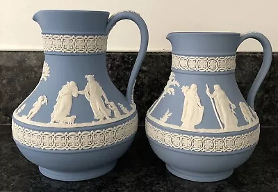 Buy Wedgwood Blue Jasper Ware 2 Jugs Excellent Condition! • 88£