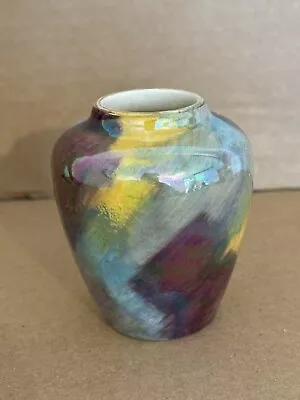 Buy OLDCOURT WARE England Vintage Miniature Hand Painted Luster Ceramic Vase • 15£