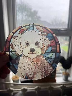 Buy Maltese/Bichon/ Poodle Dog  Stain Glass Effect Sun Catcher, Gift Ideas • 5£