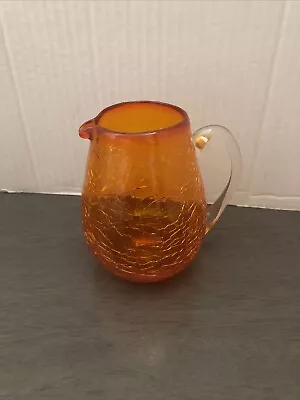 Buy Vintage Mini Crackle Glass Pitcher Amberina 1949-69 3 & 1/2  Hand Blown W/Pontil • 15.09£