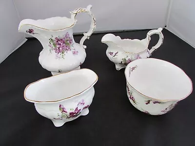 Buy Victorian Violets By Hammersley  For SPODE Cream & Milk Jug & Two Sugar Bowls  • 25£