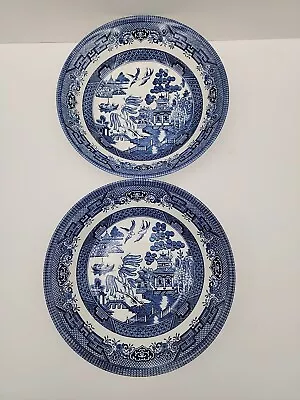Buy Churchill England Blue Willow Coupe Soup/Cereal Bowls Set Of 2 -- 7 3/4  • 13.93£