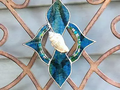 Buy Aquamarine Blue Stained Glass Suncatcher • 23.30£