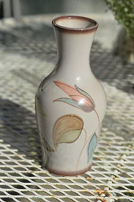 Buy Vintage 1980's Denby England Pottery Vase With Painted Flowers 7.5  • 12£
