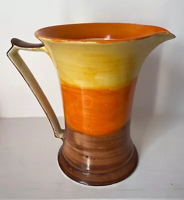 Buy Myott Ceramic 1930s Art Deco Jug Hand Painted Brown Orange Yellow. Made In UK.  • 12£