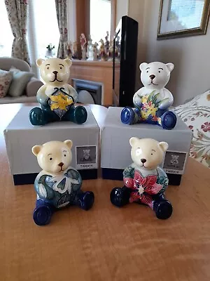 Buy Old Tupton Ware Porcelain  Four Teddy Bears 4  Tall Flower Designs  • 22.99£