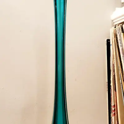 Buy Vintage MCM Blown Murano Glass Vase 16  Tall Green/Blue Heavy Art Glass Vase • 88.69£