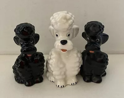 Buy 3 Vintage Kitsch Pottery Ceramic Black & White Poodles 2 By Goebel Germany • 15£