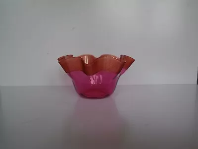 Buy Antique Good Quality Cranberry Glass Finger Bowl • 7.50£