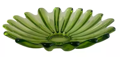 Buy 11 Inch Limelight Avocado Green Celestial Federal Glass Co. Fruit Bowl MCM • 15.84£