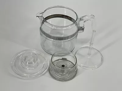 Buy Vintage Pyrex Flameware Glass Percolator Coffee Pot 7756B 6 Cup Missing 1 Piece • 69.89£