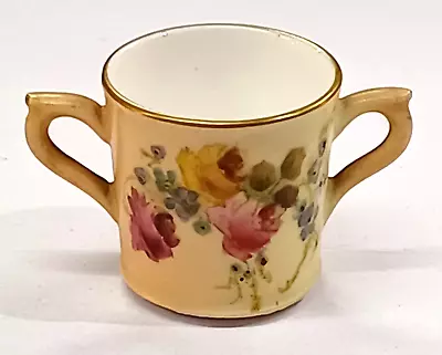 Buy Antique Royal Worcester Blush Miniature Tyg / Blush Ivory / Hand Painted • 14.99£