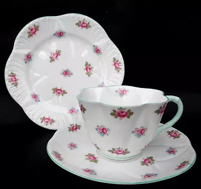 Buy Vintage Shelley 'rosebud' Pattern Dainty Shape Trio • 19.95£