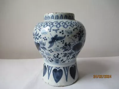 Buy Antique Ceramic Vase Dutch Delft . XVIIIth Century. Mille Fleurs Vase. Pottery. • 144£