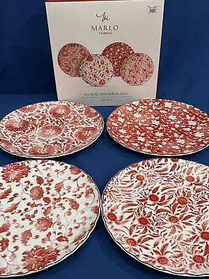 Buy NIB~ S/4 Williams Sonoma Marlo Thomas Mixed Red Dinner Plates 10 3/4  • 138.86£