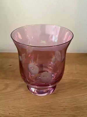 Buy Royal Doulton Pink/Amethyst Irridescent Etched Glass Votive Vase • 5.50£