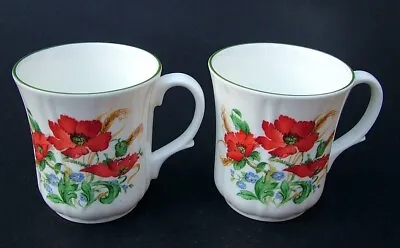 Buy TWO Duchess China Poppies 250ml Tea Or Coffee Mugs 8.5cm High (8.5 ) Look In VGC • 16£