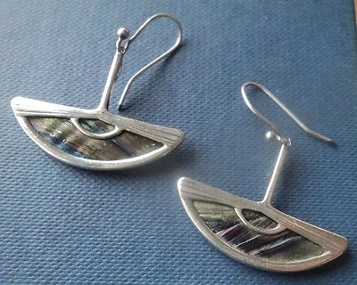 Buy Scottish Silver Art Deco Earrings  -  Pat Cheney / John Ditchfield Glass - No. 2 • 208.99£