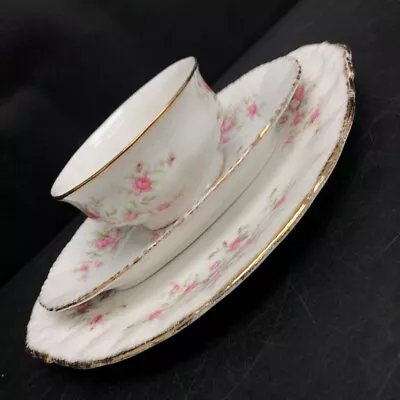 Buy Paragon Victoriana Rose Bowl + X2 Serving Plates Floral Pink Fine Bone China -CP • 4.99£