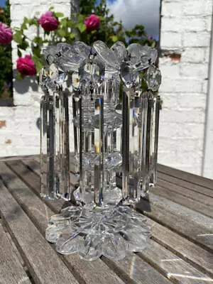 Buy Beautiful Antique 19th Century Single Cut Crystal Glass Lustre Candlestick • 295£