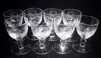 Buy Set Of 8 Royal Brierley Crystal ROSE Tiny Little Tot Glasses 2.5  H ( Signed) • 14.99£