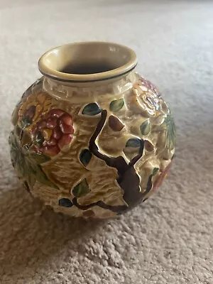 Buy Vintage Vase Hand Painted INDIAN TREE  H. J. WOOD  Floral Design Textured - 574 • 20£