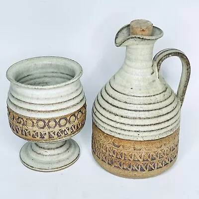 Buy Broadstairs Pottery Pair Goblet Jug Pitcher Hand-thrown Studio Pottery X 2 • 19.99£