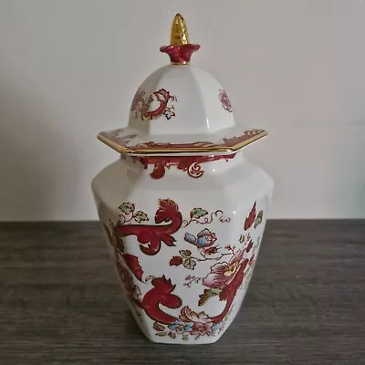 Buy Masons Ironstone Red Mandalay Pattern Siam Hexagonal Lidded Jar Vase Ceramic • 49.99£