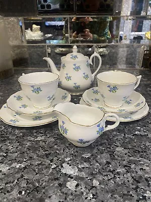 Buy Vintage Melba Fine China Tea Pot, 2 X Cup, 2 X Saucer, 2 XTea Plate And Milk Jug • 0.99£