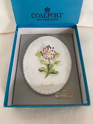 Buy Coalport Vintage Relief Plaque November Chrysanthemum Bone China Rare • 44.99£