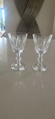 Buy Pair Of Brierley Cut Crystal Sherry Wine Glasses • 12£