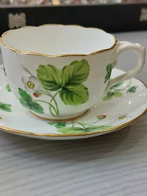 Buy Minton Pottery Cup&Saucer Strawberry Design In Relief Cc.1912 • 35£