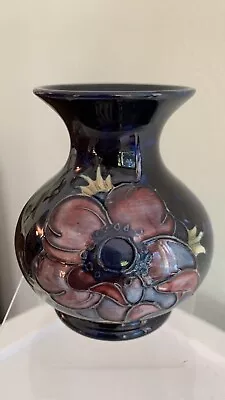 Buy Vintage Cobalt Blue Moorcroft ArtPottery Miniature Poppy Anemone Vase Queen Mary • 46.59£