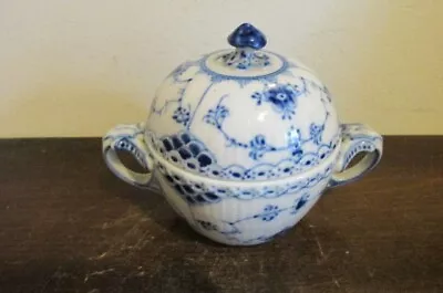 Buy Royal Copenhagen Blue Fluted Half Lace Sugar Bowl & Lid # 1 / 691 • 88.53£
