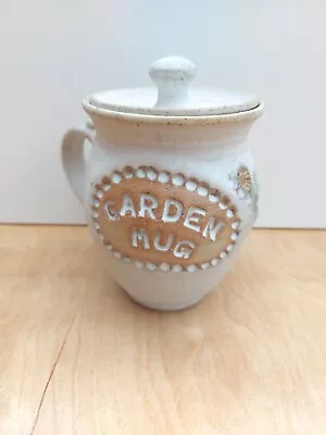 Buy Studio Pottery Handmade Glazed Earthenware Garden Mug With Ceramic Lid Signed • 15£
