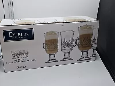 Buy Godinger Dublin Irish Coffee Mugs - Set Of 4 NIB Crystal 6oz Barware Glassware • 26.98£