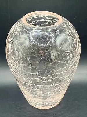 Buy Lovely  PALE PINK   Mouth Blown Silvestri  Crackled 6  GLASS VASE  • 18.64£