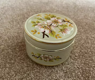Buy Sadler Apple Blossom Trinket Lidded Trinket Box Floral Pattern Green Pottery • 7£