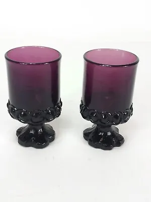 Buy Pair Vtg 60s Tiffin Franciscan Madeira Footed Plum/Amethyst Glasses 4.75  Bar • 18.63£