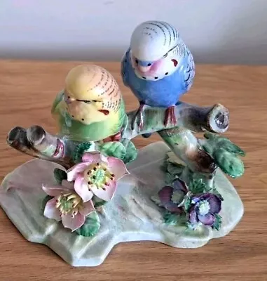 Buy Royal Adderley Floral Bone China Double Budgerigar Ornament • 15£