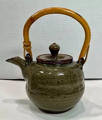 Buy John Glick Plum Tree Pottery Modernist Textured Taupe Teapot With Lid EUC • 135.90£