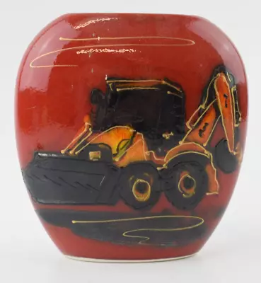 Buy Anita Harris Art Pottery Purse Vase JCB Digger Design 12cm • 44£