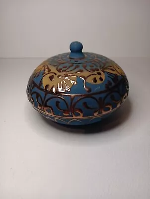 Buy Handmade Pottery Trinket/Jewellery Box With Lid Decorated Terracotta Nth African • 5.99£
