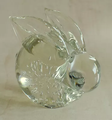 Buy Rabbit Glass Paperweight Ornament Animal Seated Bubble Design Inside Body • 6£