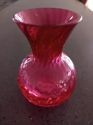 Buy Antique Victorian Glassware. Cranberry Swirl Posy Vasea And In Good Condition • 25£