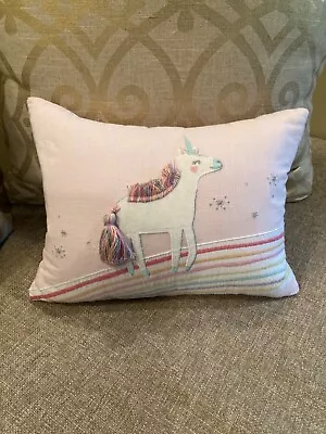 Buy Pottery Barn Kids Pink Unicorn/Rainbow Pillow • 17.70£