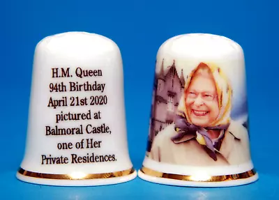 Buy H.M.The Queen 94th Birthday Pictured At Balmoral Castle China Thimble B/112 • 1.20£