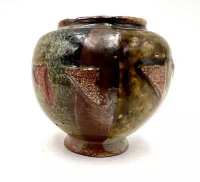 Buy Vintage 1998 Art Pottery Vase Raised Triangle Geometric Pattern Artist Signed • 18.64£